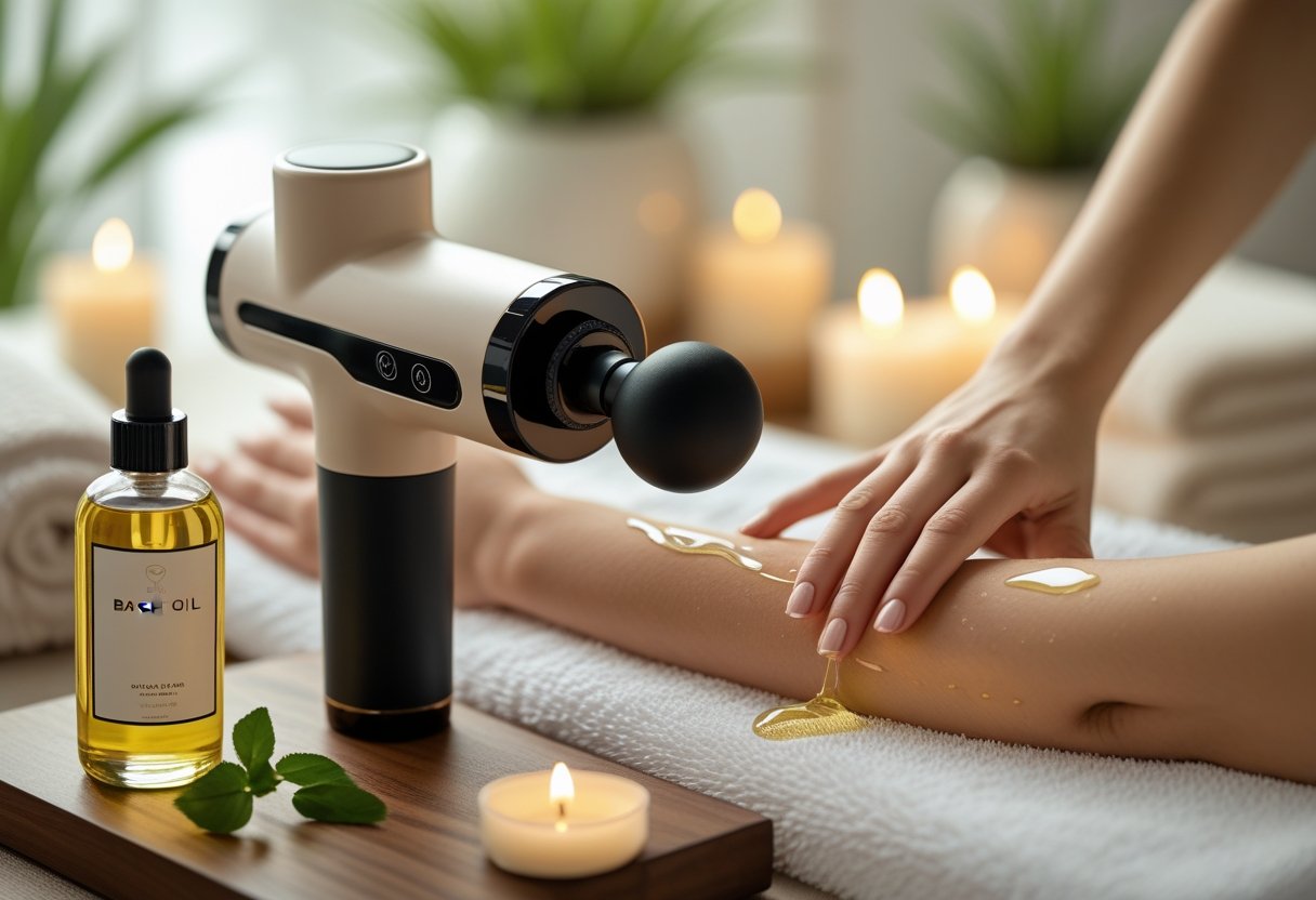 Sådan kombinerer du massagepistol og badeolie til afslappende massage